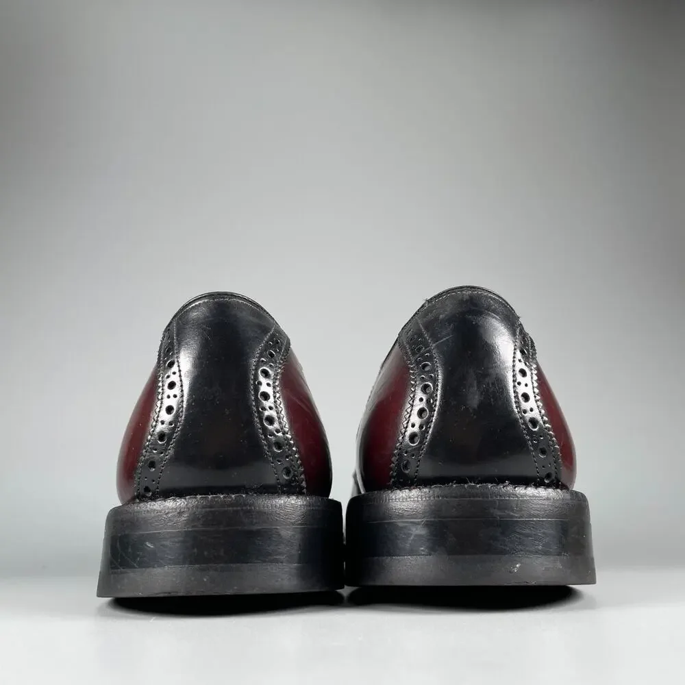 Johnston & Murphy Aristocraft Men's 7.5 Red Black Leather Saddle Dress Shoes EUC